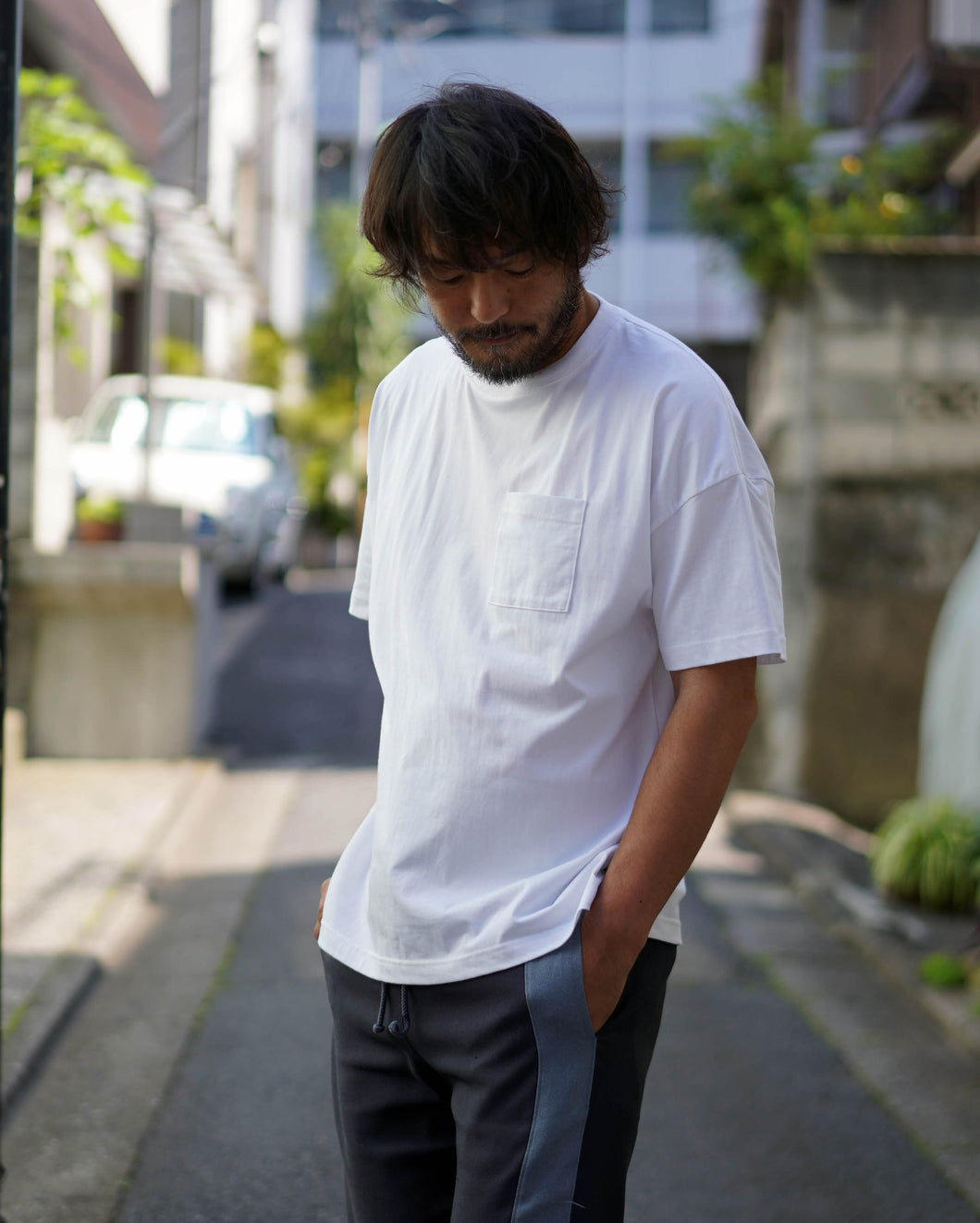 SHELTECHポケットTシャツ（メンズ／WHITE）